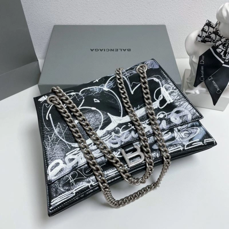 Balenciaga Graffiti Pleated Chain Bag - Medium  Elegance Vibrant 70079