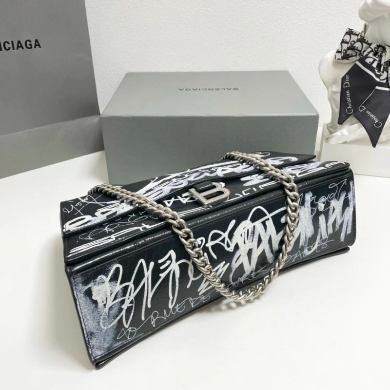 Balenciaga Graffiti Pleated Chain Bag - Medium  Elegance Vibrant 70079