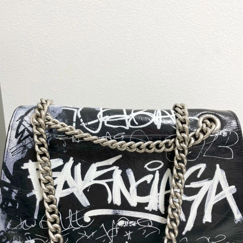 Balenciaga Graffiti Pleated Chain Bag - Medium  Elegance Vibrant 70079