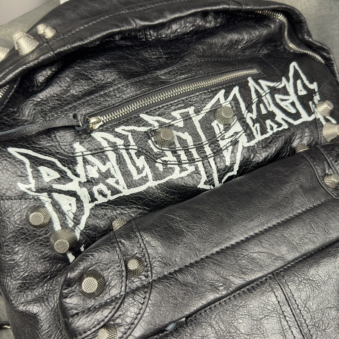 Balenciaga Graffiti Studded Motorcycle Backpack TopPick 61068