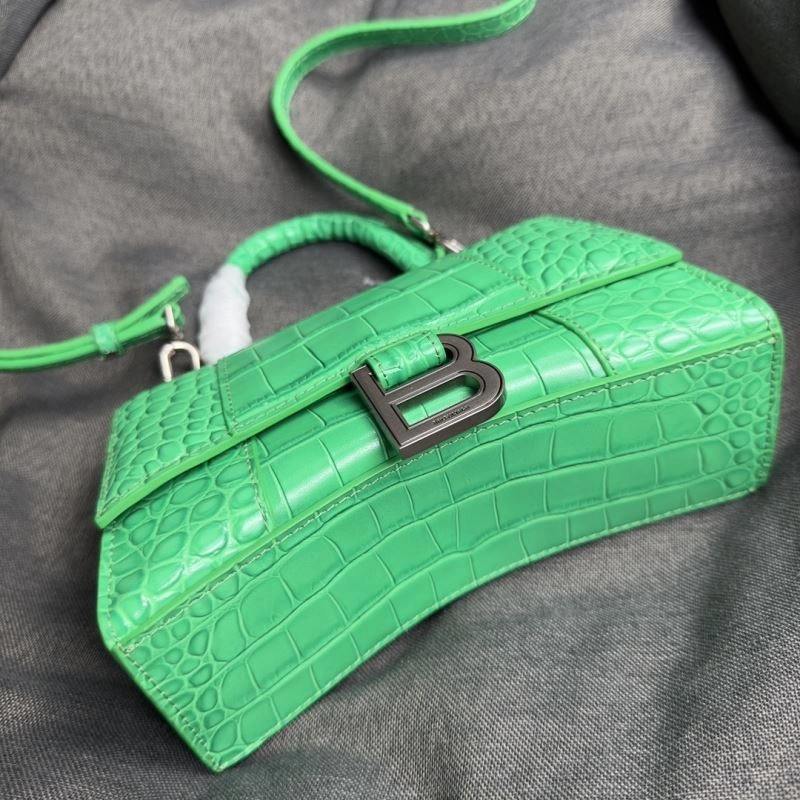 Balenciaga Grass Green Croc Pattern Hourglass XS Bag FreshLook 70009