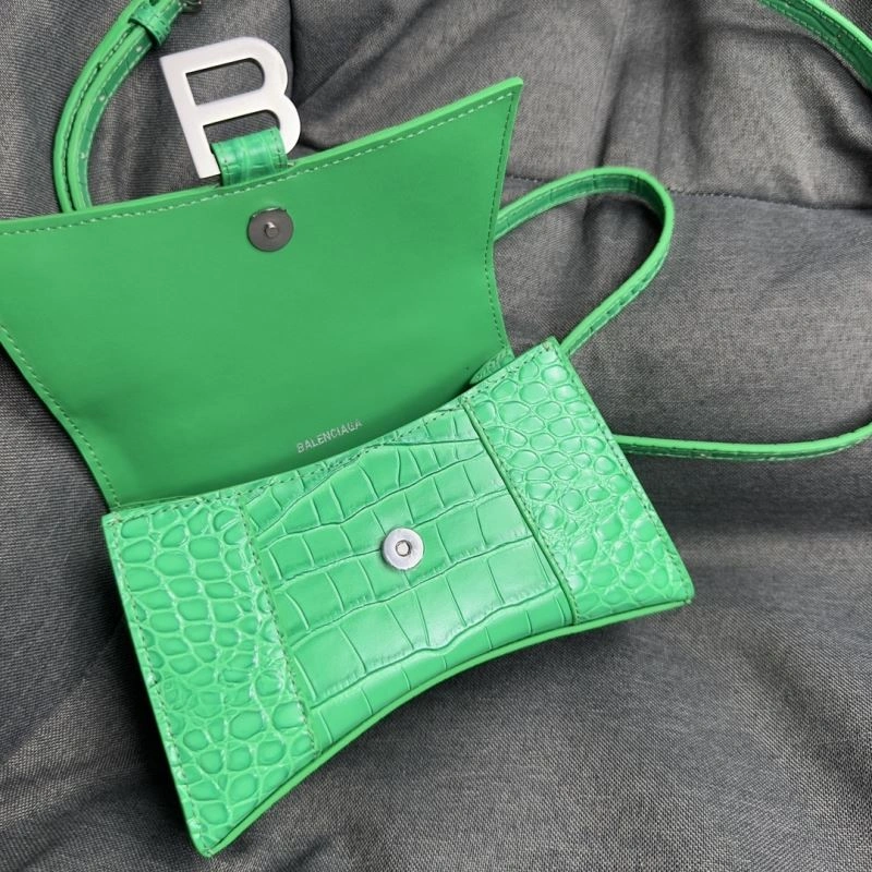Balenciaga Grass Green Croc Pattern Hourglass XS Bag FreshLook 70009