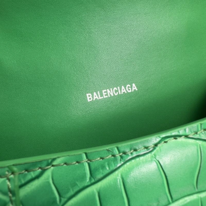 Balenciaga Grass Green Croc Pattern Hourglass XS Bag FreshLook 70009