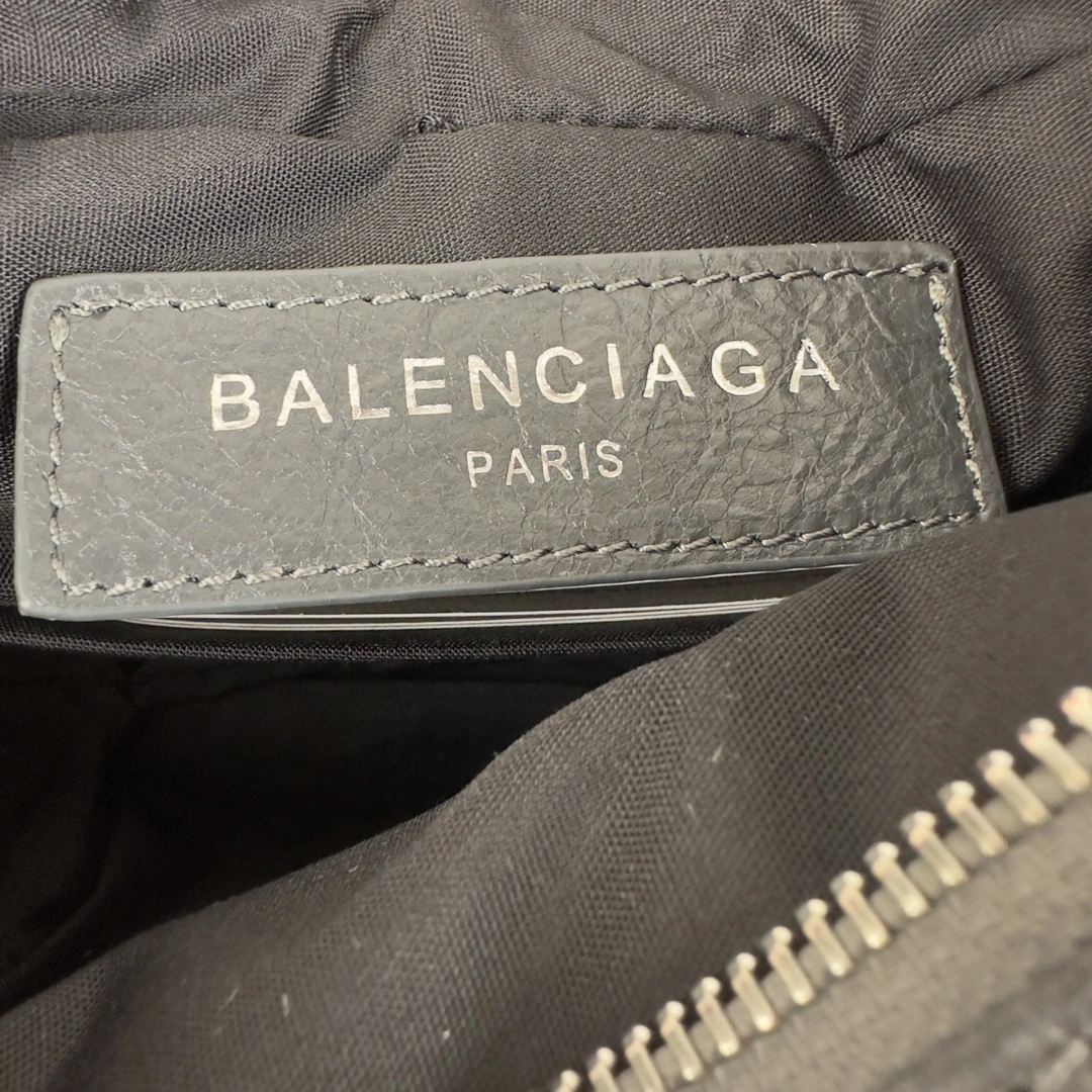 Balenciaga Gray Cracked Lambskin Motorcycle Chest Bag Upgraded 60848
