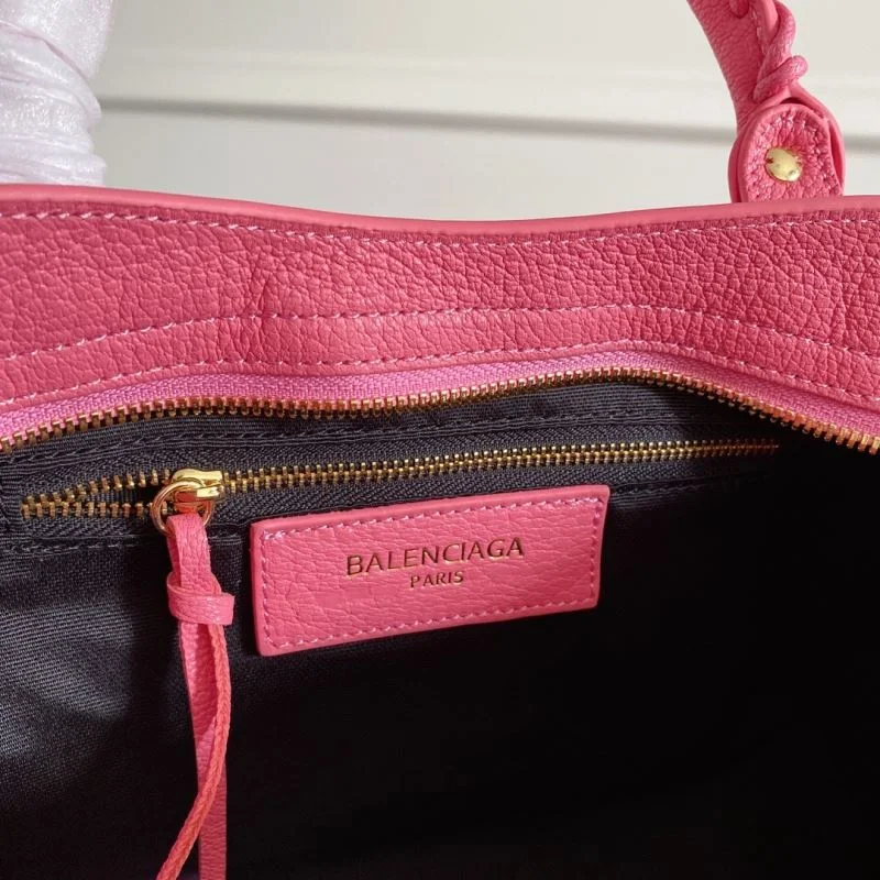 Balenciaga Gray-Pink Goat Leather Motorcycle Bag with Gold Studs - 30cm Practical 38323