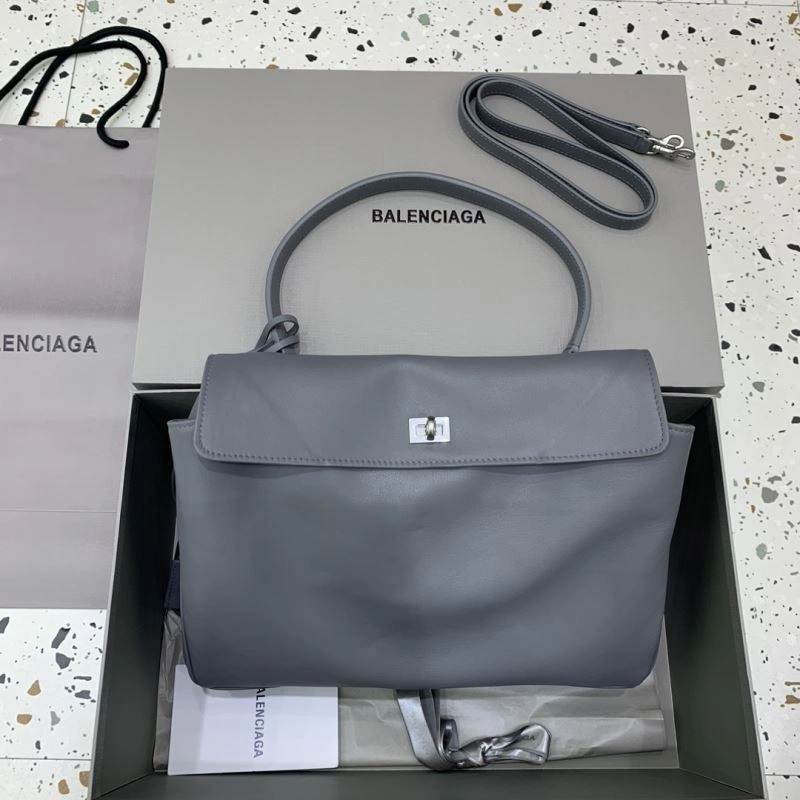 Balenciaga Gray Rebel Buckle Handbag -  Chic Redefined Attractive 69967