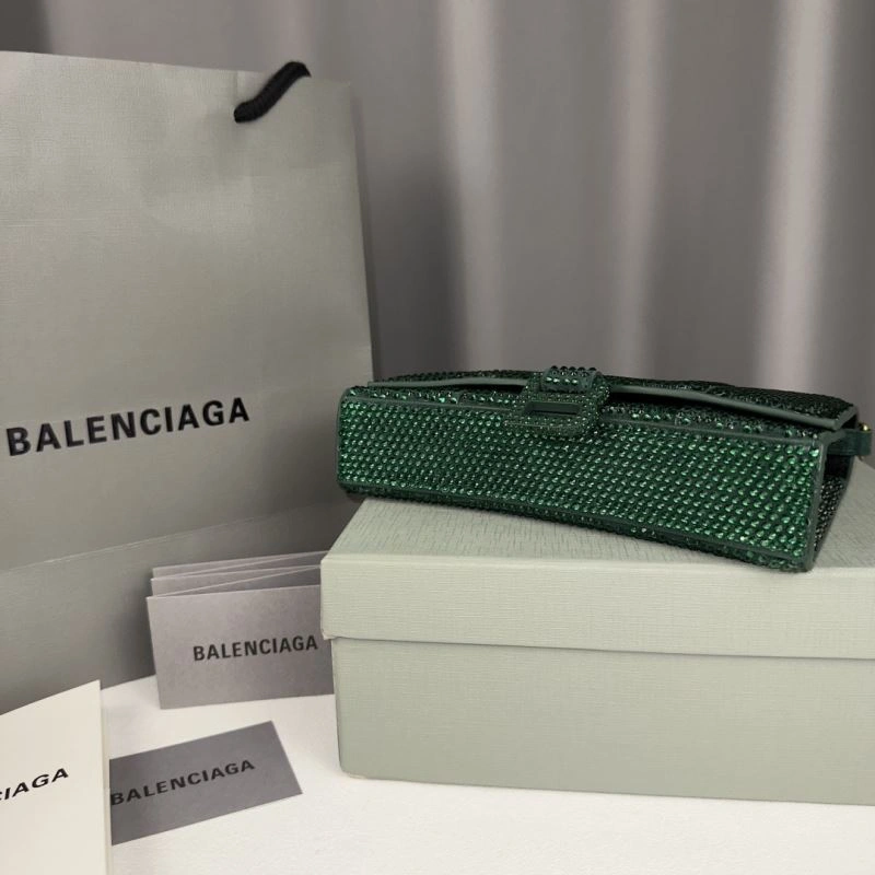 BestValue Balenciaga Green Diamond Rhinestone Hourglass Bag byBalenciaga ga 75298