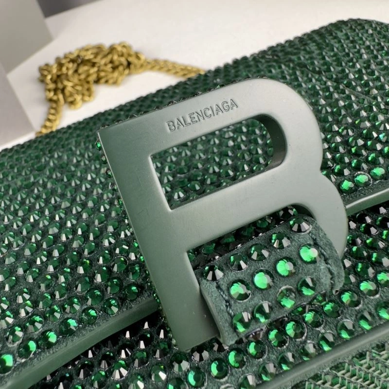 BestValue Balenciaga Green Diamond Rhinestone Hourglass Bag byBalenciaga ga 75298