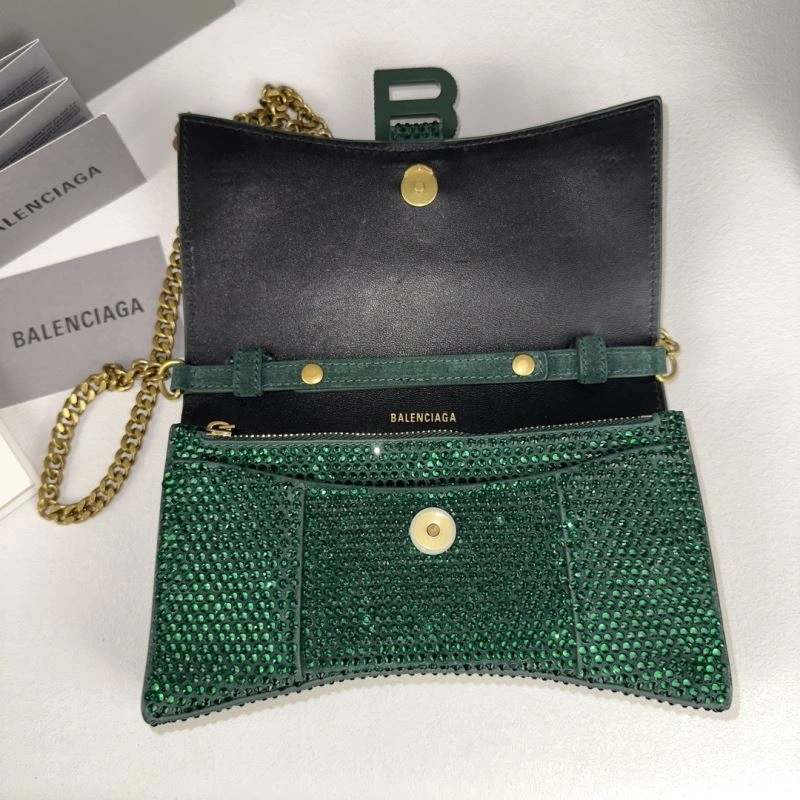BestValue Balenciaga Green Diamond Rhinestone Hourglass Bag byBalenciaga ga 75298