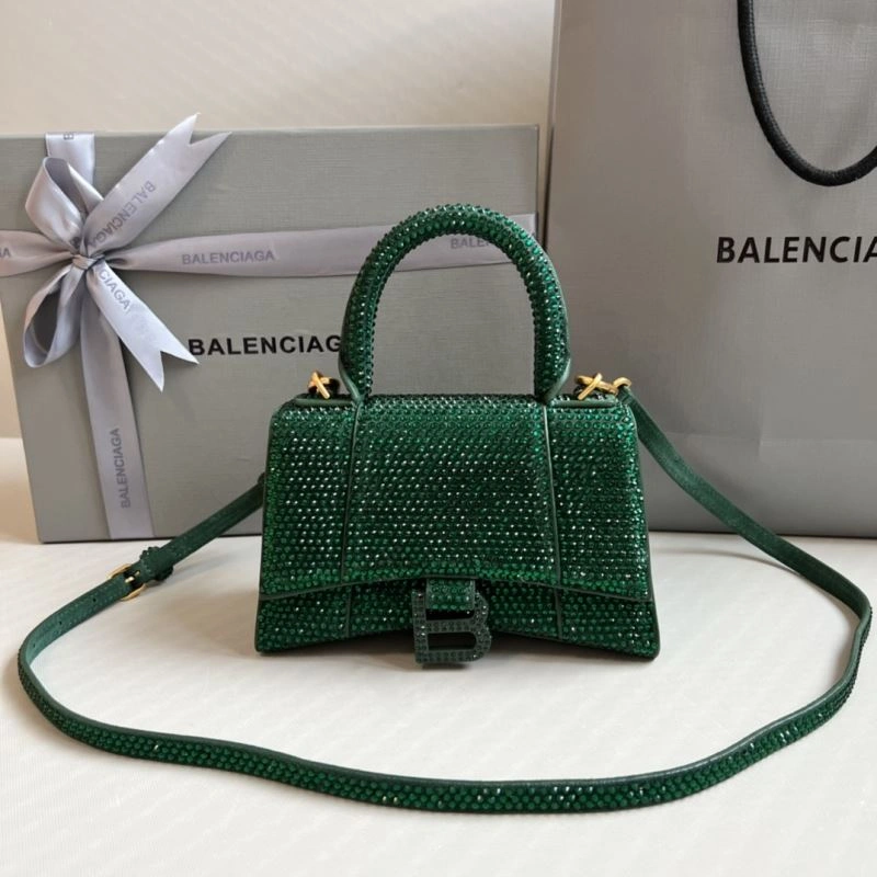 Balenciaga Green Rhinestone Hourglass Bag - XS Glamour Edition Supportive 70050