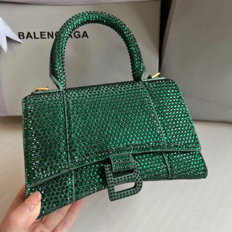 Balenciaga Green Rhinestone Hourglass Bag - XS Glamour Edition Supportive 70050
