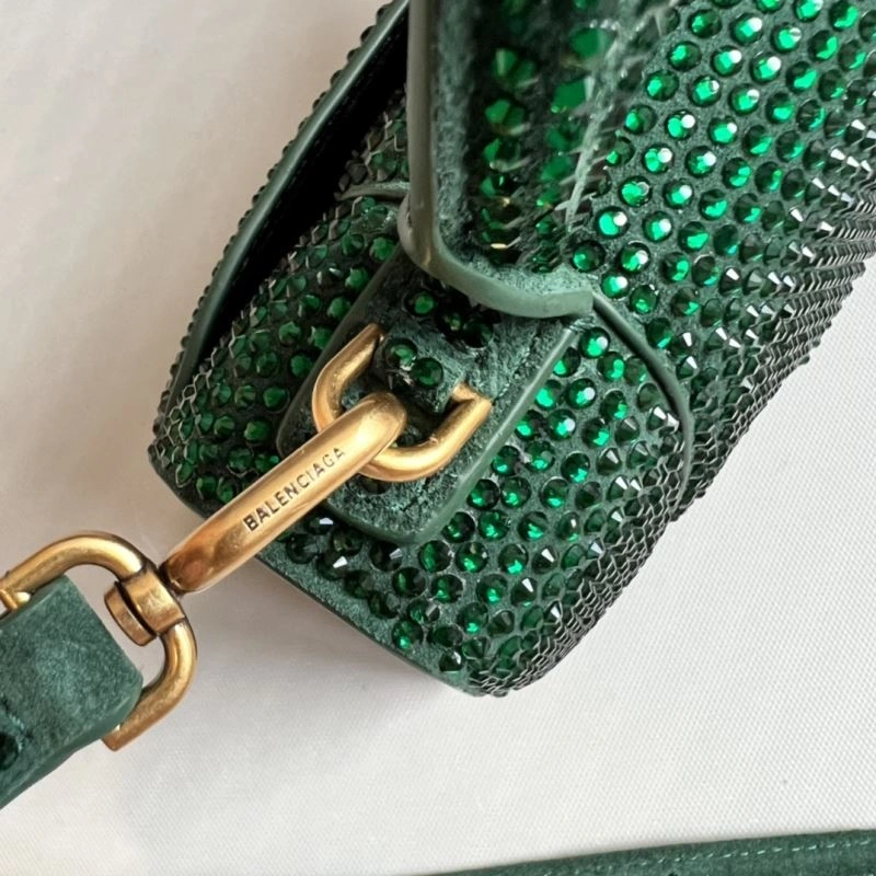 Balenciaga Green Rhinestone Hourglass Bag - XS Glamour Edition Supportive 70050