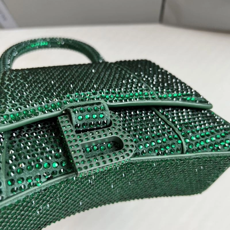 Balenciaga Green Rhinestone Hourglass Bag - XS Glamour Edition Supportive 70050