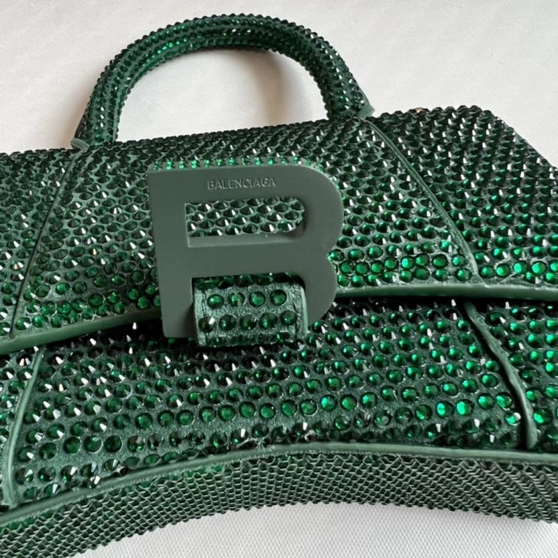 Balenciaga Green Rhinestone Hourglass Bag - XS Glamour Edition Supportive 70050