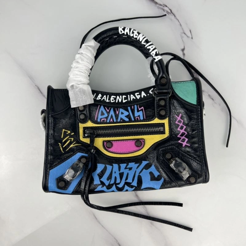 WrinkleFree Balenciaga Handmade Graffiti Mini City Bag - Luxurious Lambskin Design 78783