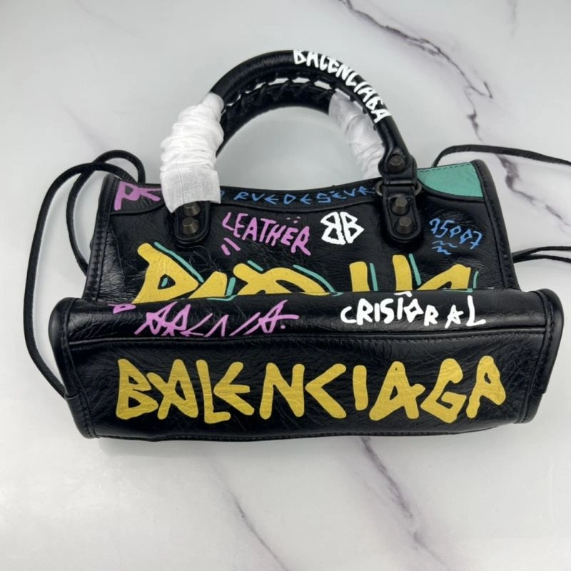 WrinkleFree Balenciaga Handmade Graffiti Mini City Bag - Luxurious Lambskin Design 78783