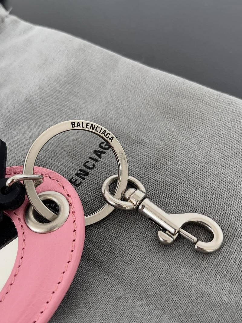Balenciaga Heart Mirror Charm Keychain with Sheepskin Pendant Comfortable 70131