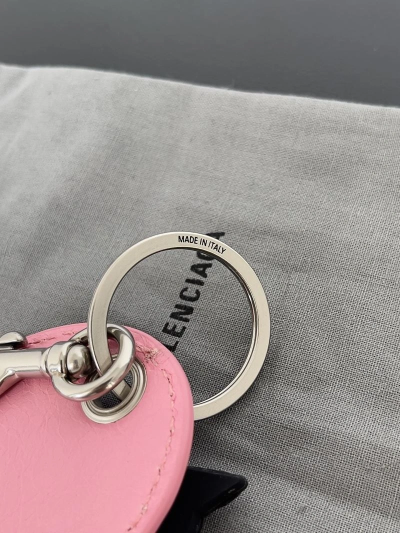 Balenciaga Heart Mirror Charm Keychain with Sheepskin Pendant Comfortable 70131