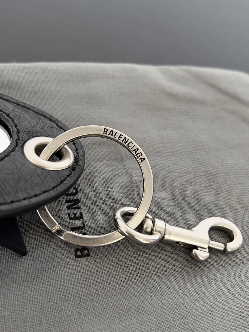 Balenciaga Heart Mirror Charm Keychain with Sheepskin Pendant Refined 70114