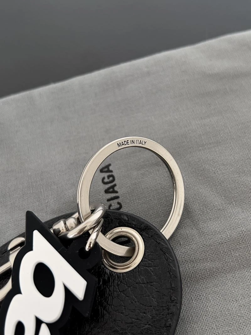 Balenciaga Heart Mirror Charm Keychain with Sheepskin Pendant Refined 70114