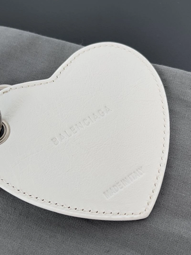 Stretchable Balenciaga Heart Mirror Keychain with Lambskin Charm 70129