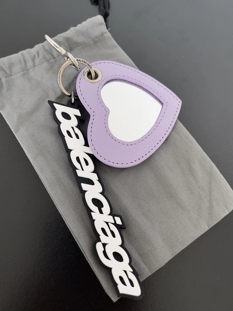 BestValue Balenciaga Heart Mirror Keychain with Sheep Leather Charm 70084