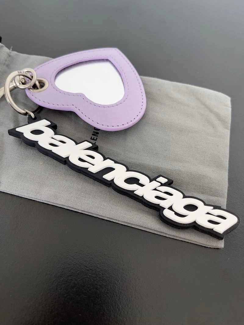 BestValue Balenciaga Heart Mirror Keychain with Sheep Leather Charm 70084