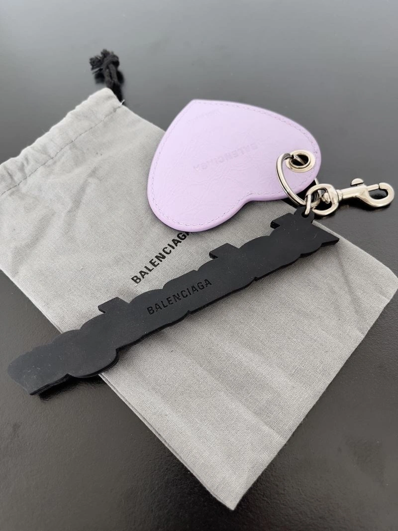 BestValue Balenciaga Heart Mirror Keychain with Sheep Leather Charm 70084