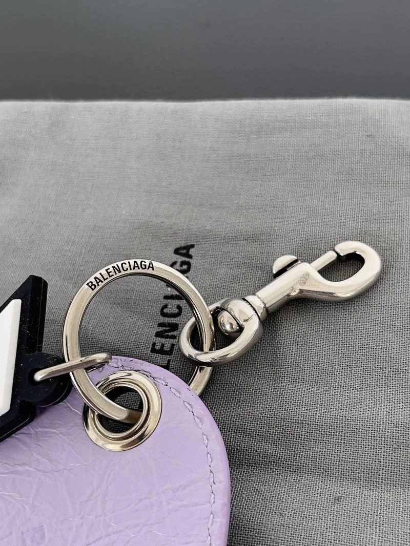 BestValue Balenciaga Heart Mirror Keychain with Sheep Leather Charm 70084