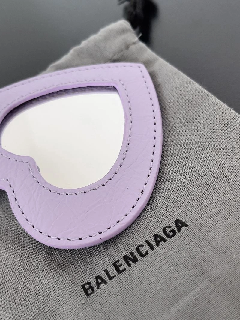 BestValue Balenciaga Heart Mirror Keychain with Sheep Leather Charm 70084