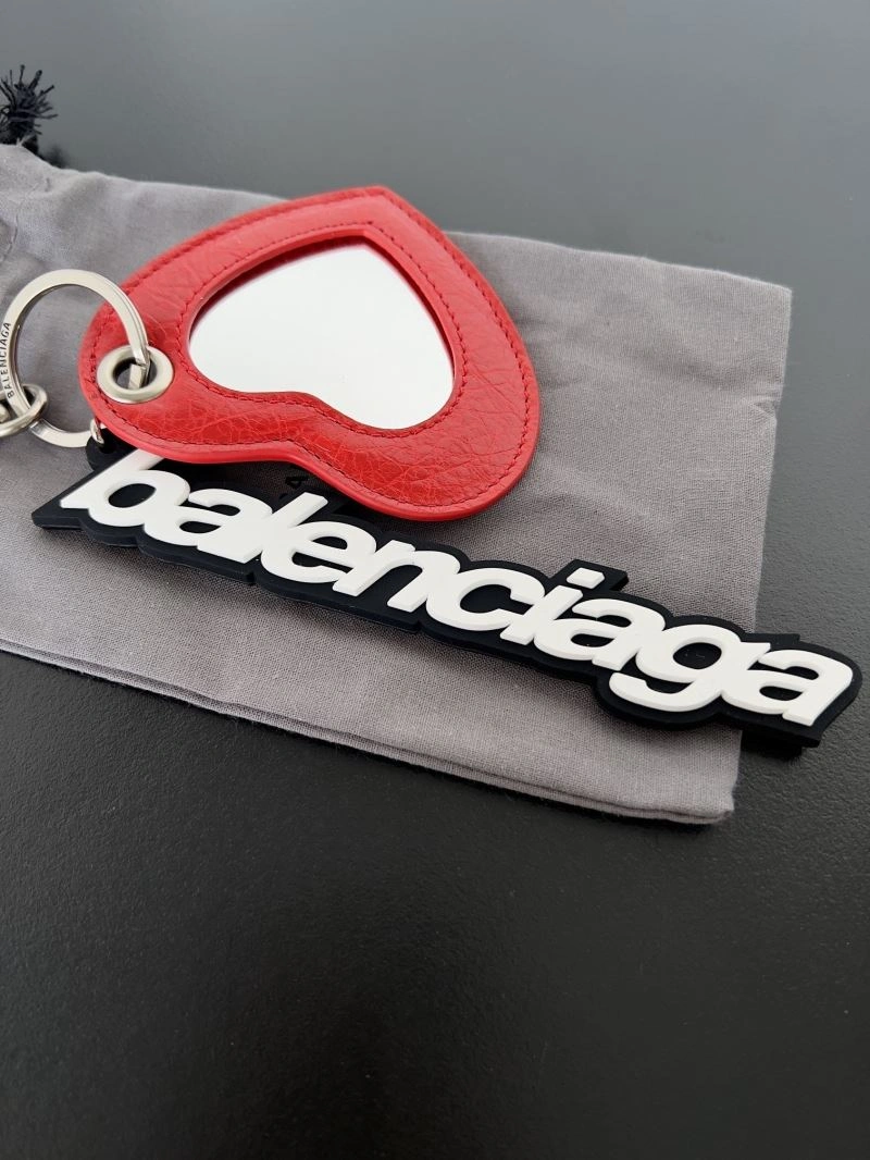 Balenciaga Heart Mirror Keychain with Sheepskin Charm Premium 70078