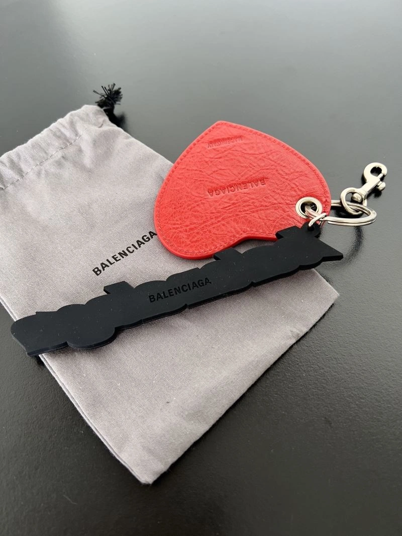 Balenciaga Heart Mirror Keychain with Sheepskin Charm Premium 70078