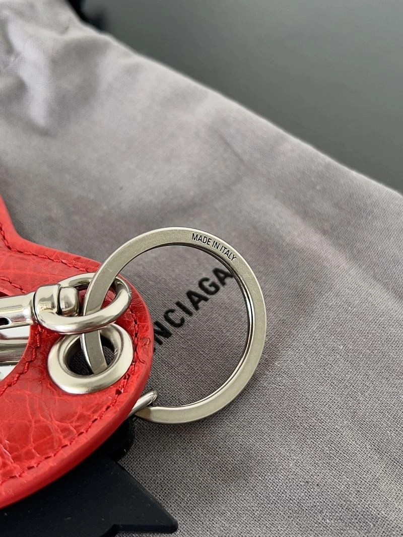 Balenciaga Heart Mirror Keychain with Sheepskin Charm Premium 70078