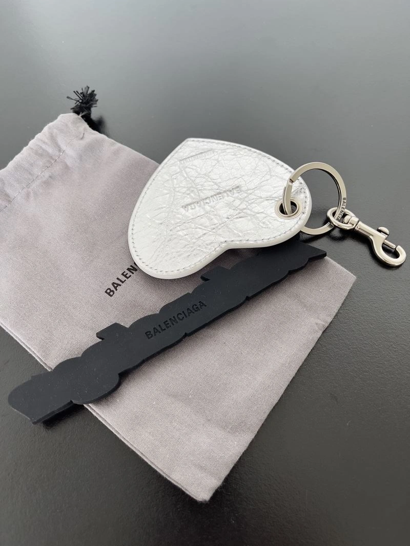 Compact Balenciaga Heart Mirror Pendant Keychain in Sheepskin 69988