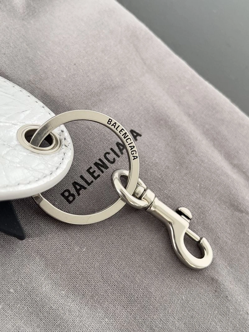 Compact Balenciaga Heart Mirror Pendant Keychain in Sheepskin 69988