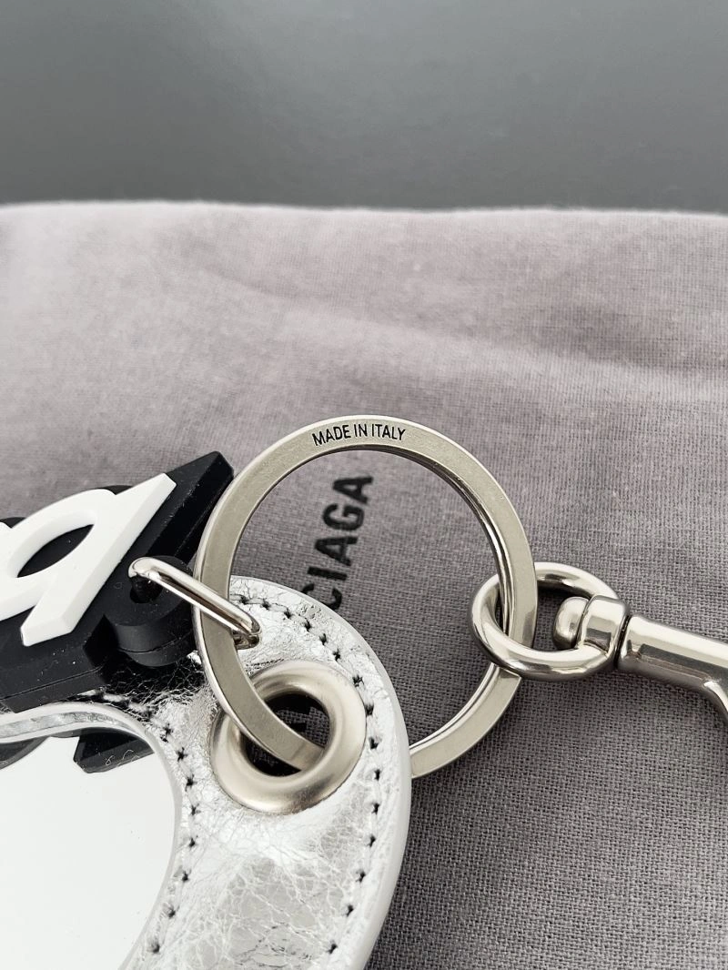 Compact Balenciaga Heart Mirror Pendant Keychain in Sheepskin 69988