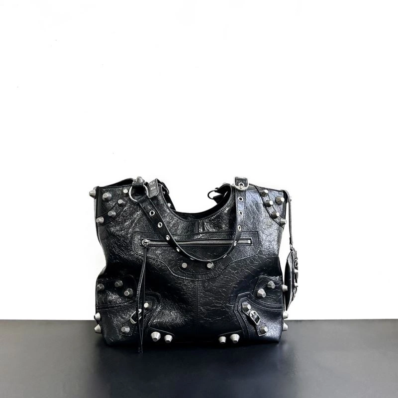 Balenciaga High-Quality Leather Motorcycle-Inspired Large Tote Bag Tailored 66913