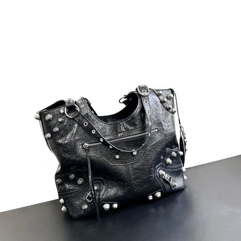 Balenciaga High-Quality Leather Motorcycle-Inspired Large Tote Bag Tailored 66913