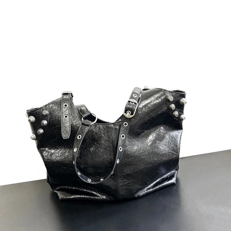 Balenciaga High-Quality Leather Motorcycle-Inspired Large Tote Bag Tailored 66913