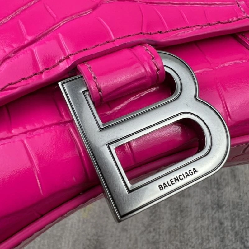 Balenciaga Hot Pink Crocodile Hourglass Bag - XS Size TimelessDesign 78745