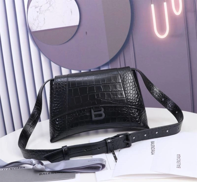 FlexibleFit Balenciaga Hourglass Arc Crocodile Black Buckle Bag - LG-6068S 75303
