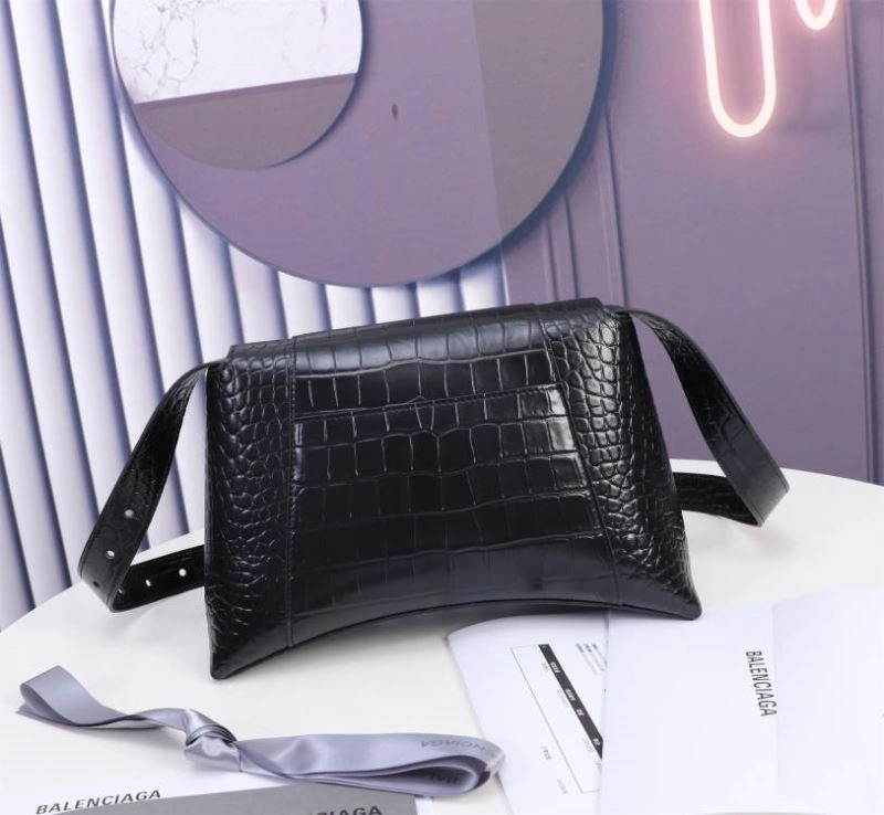 FlexibleFit Balenciaga Hourglass Arc Crocodile Black Buckle Bag - LG-6068S 75303