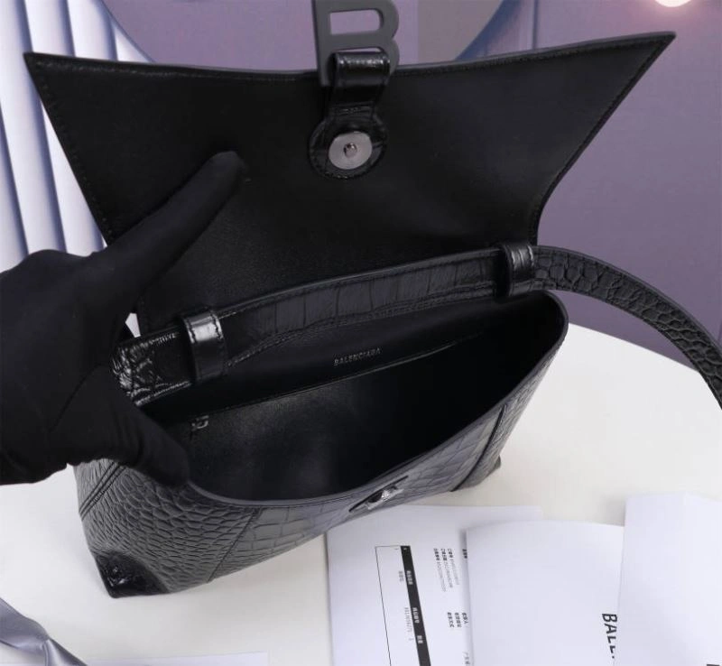 FlexibleFit Balenciaga Hourglass Arc Crocodile Black Buckle Bag - LG-6068S 75303