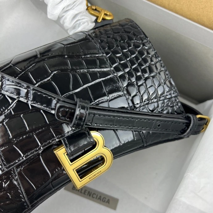UrbanStyle Balenciaga Hourglass Bag - Crocodile Pattern with Gold Buckle 78712