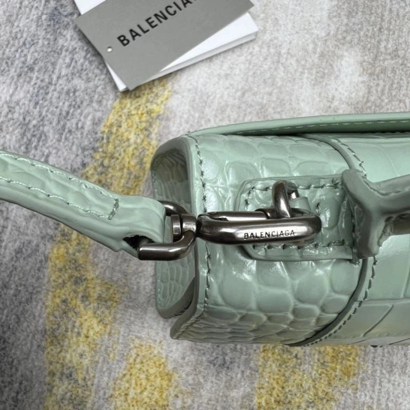 Balenciaga Hourglass Bag - Mint Green Crocodile Pattern Sleek 78702
