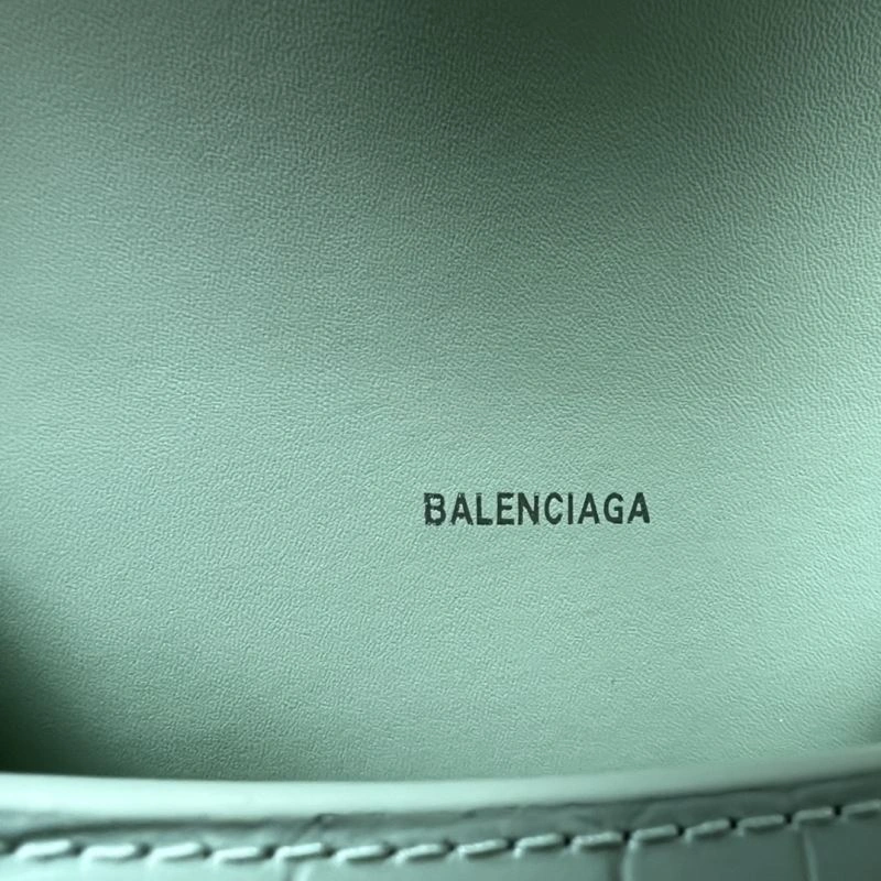 Balenciaga Hourglass Bag - Mint Green Crocodile Pattern Sleek 78702