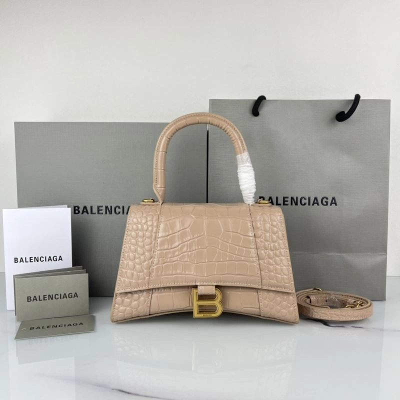 Balenciaga Hourglass Bag - Naked Pink Crocodile with Gold Buckle Elegant 78729