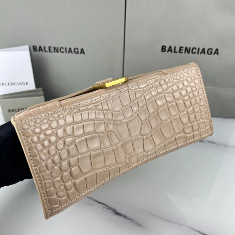 Balenciaga Hourglass Bag - Naked Pink Crocodile with Gold Buckle Elegant 78729