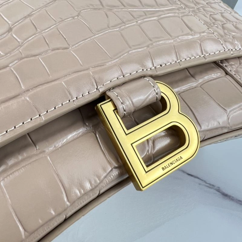 Balenciaga Hourglass Bag - Naked Pink Crocodile with Gold Buckle Elegant 78729