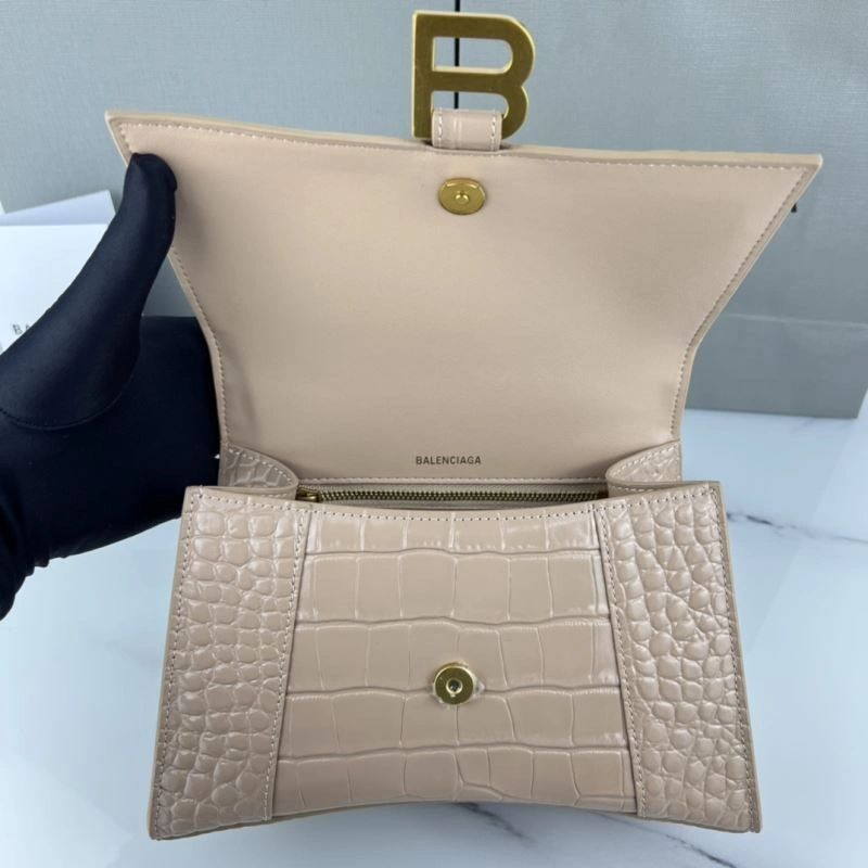 Balenciaga Hourglass Bag - Naked Pink Crocodile with Gold Buckle Elegant 78729